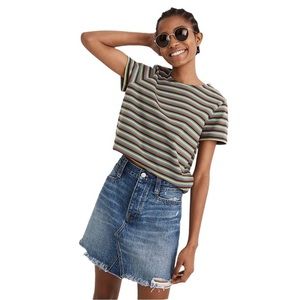 Madewell🦎Rigid Denim Straight Mini Skirt: Destructed Edition🌵